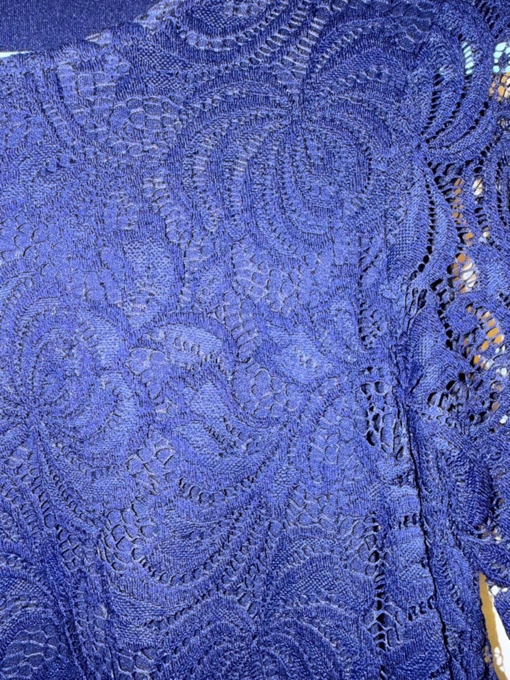 Sharagano Navy Blue Lace Midi Dress - Picture 4 of 6